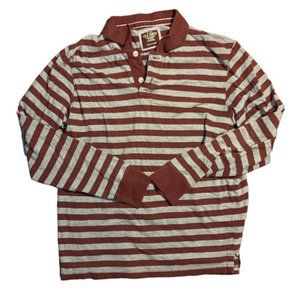 Old Navy Burgundy Striped Collared Long Sleeve